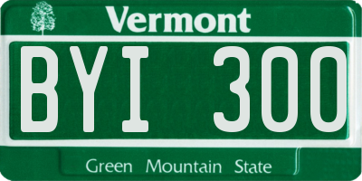 VT license plate BYI300