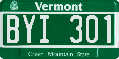 VT license plate BYI301