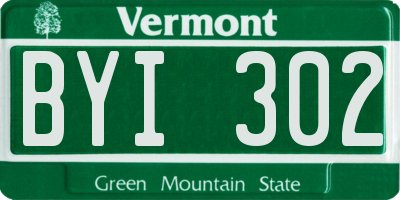 VT license plate BYI302