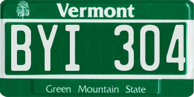 VT license plate BYI304