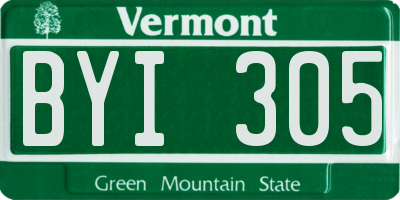 VT license plate BYI305
