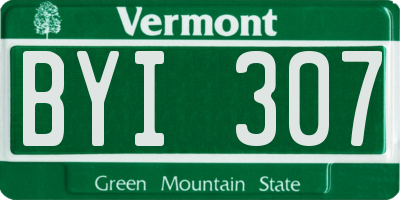 VT license plate BYI307