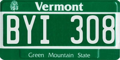 VT license plate BYI308