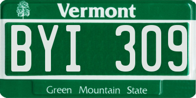 VT license plate BYI309