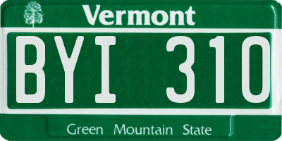 VT license plate BYI310