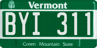 VT license plate BYI311