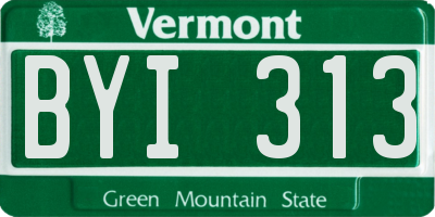 VT license plate BYI313