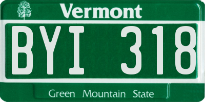 VT license plate BYI318