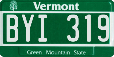 VT license plate BYI319