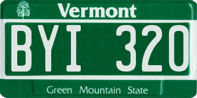 VT license plate BYI320