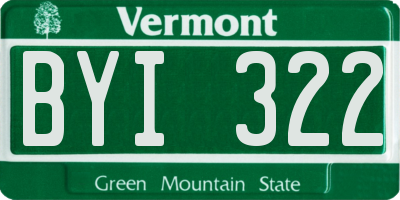 VT license plate BYI322