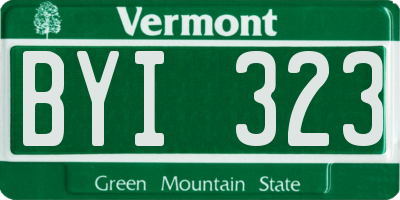 VT license plate BYI323
