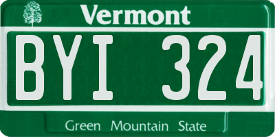 VT license plate BYI324