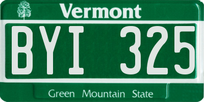VT license plate BYI325