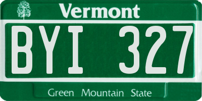 VT license plate BYI327