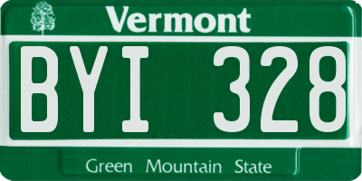 VT license plate BYI328