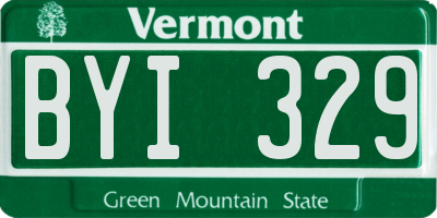 VT license plate BYI329