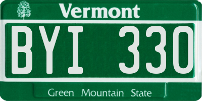 VT license plate BYI330