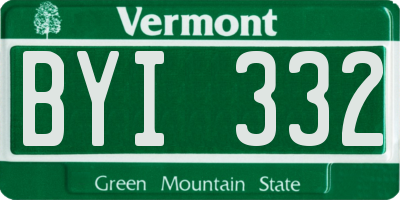 VT license plate BYI332