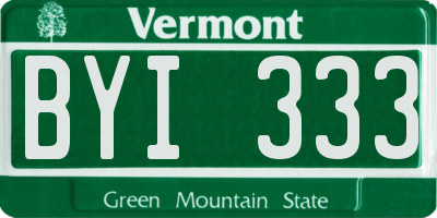 VT license plate BYI333