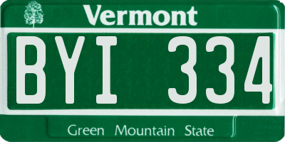 VT license plate BYI334