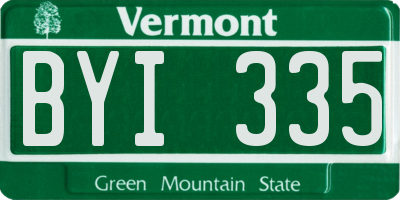VT license plate BYI335