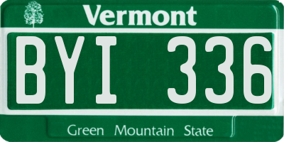 VT license plate BYI336