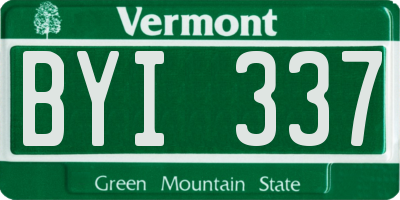 VT license plate BYI337