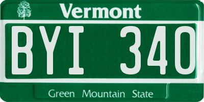 VT license plate BYI340