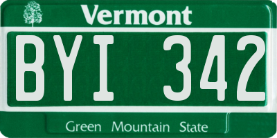 VT license plate BYI342