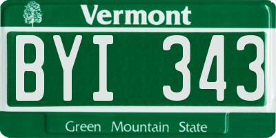 VT license plate BYI343
