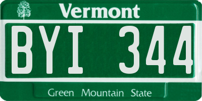 VT license plate BYI344