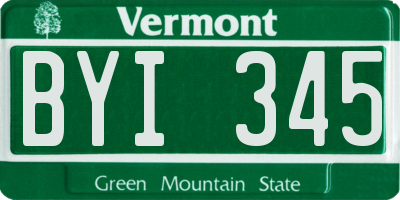 VT license plate BYI345