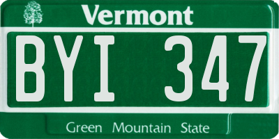 VT license plate BYI347