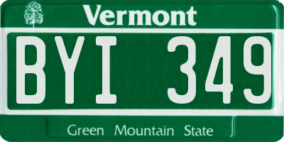 VT license plate BYI349