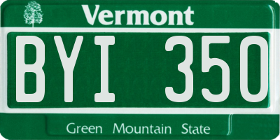 VT license plate BYI350