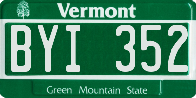 VT license plate BYI352