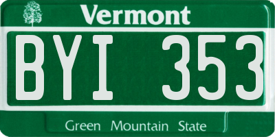 VT license plate BYI353