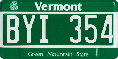 VT license plate BYI354