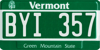 VT license plate BYI357