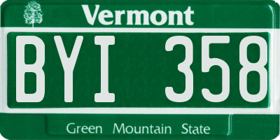 VT license plate BYI358