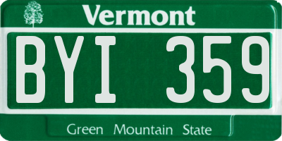 VT license plate BYI359