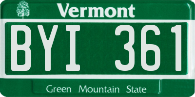VT license plate BYI361