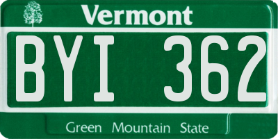 VT license plate BYI362