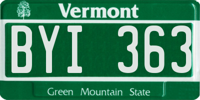 VT license plate BYI363