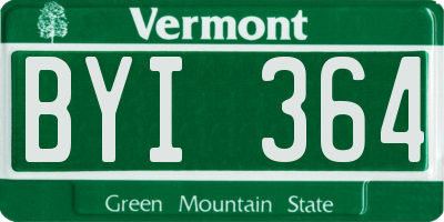 VT license plate BYI364