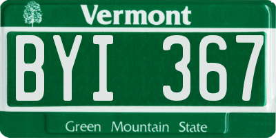 VT license plate BYI367