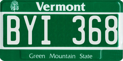 VT license plate BYI368