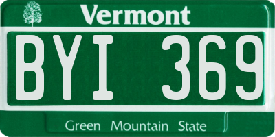 VT license plate BYI369