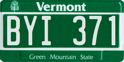 VT license plate BYI371